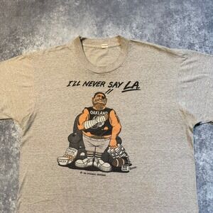 Vintage 1988 Oakland Raiders I'll Never Say LA T Shirt Grey XL NFL Football 80s